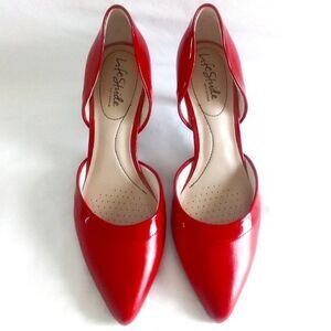 Womens Life Stride Soft System Ruby Red T-Top Pointed Toe Heels Size 8 M